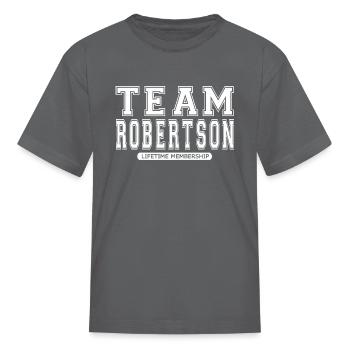 Team Robertson Family Surname Reunion Crew Member - Kid's T-Shirt - charcoal - Front