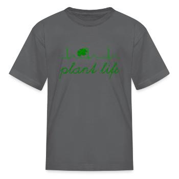 plant life monstera heartbeat - Kid's T-Shirt - charcoal - Front