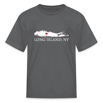 Long Island Ny Product Souvenir Design - Kid's T-Shirt - charcoal - Front