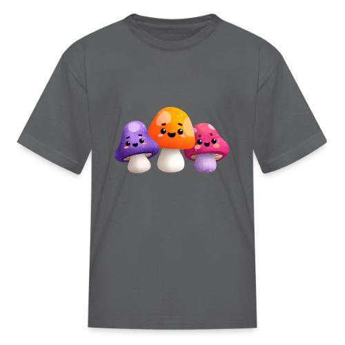 Colorful Mushroom Companions - Kid's T-Shirt