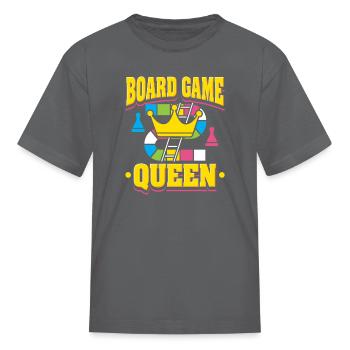 Board Game Queen - Kid's T-Shirt - charcoal - Front