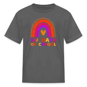 100 days of school Tshirts - Kid's T-Shirt - charcoal - Front