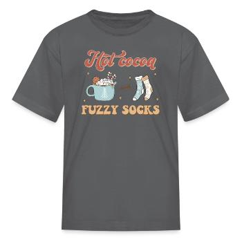 Hot Cocoa and Fuzzy Socks Cozy - Kid's T-Shirt - charcoal - Front