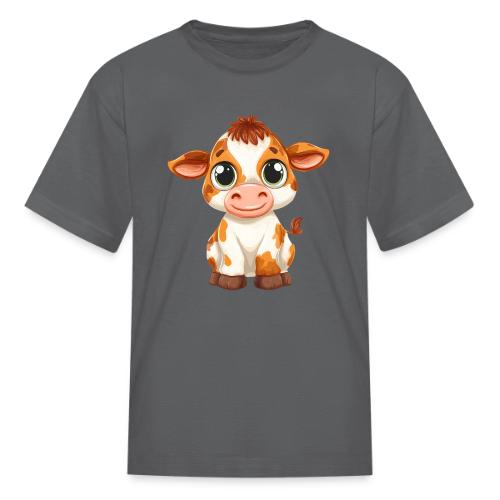 Cute Cartoon Baby Calf with Bright Innocent Eyes - Kid's T-Shirt