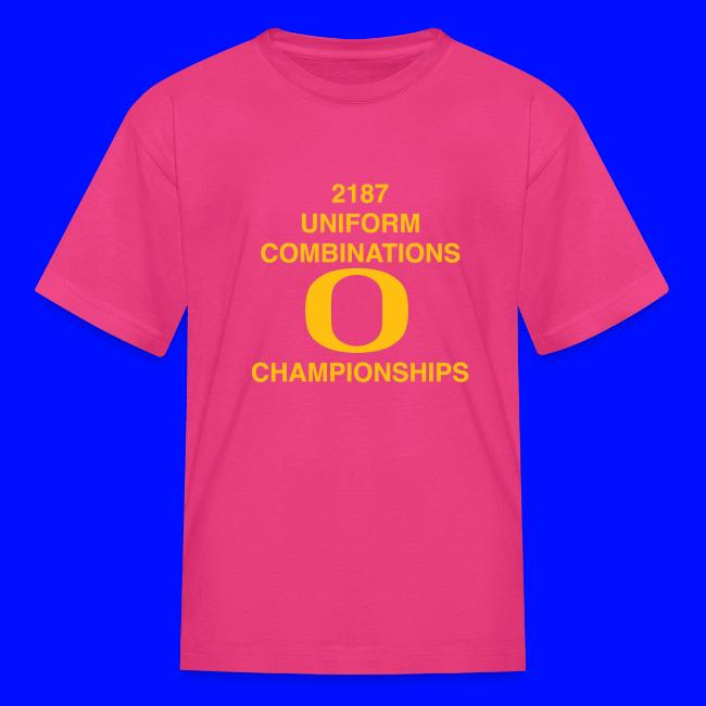 2187 UNIFORM COMBINATIONS O CHAMPIONSHIPS
