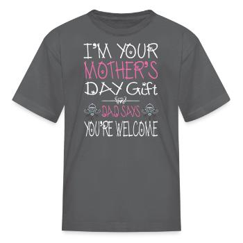 Mother Mothers Day Mother Outfit Saying - Kid's T-Shirt - charcoal - Front