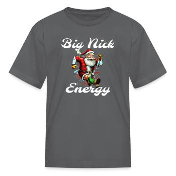 Big Nick Energy, Retro Santa - Kid's T-Shirt - charcoal - Front