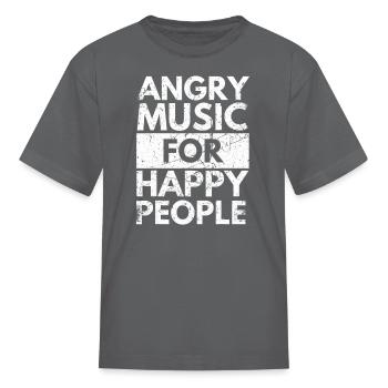 Angry Music Happy People Heavy Hard Rock - Kid's T-Shirt - charcoal - Front