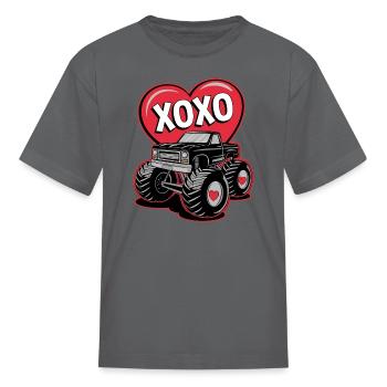 toddler boys valentine - Kid's T-Shirt - charcoal - Front