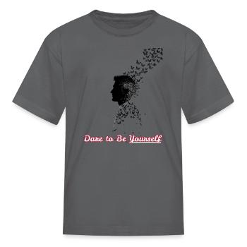 Dare to be yourself - Kid's T-Shirt - charcoal - Front