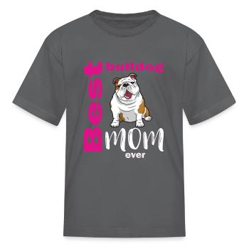 English Bulldog Mom Product - Kid's T-Shirt - charcoal - Front