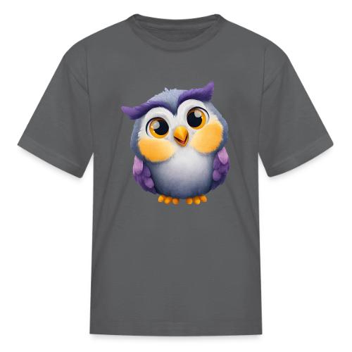 Colorful Cartoon Baby Owl with Big Sparkling Eyes - Kid's T-Shirt