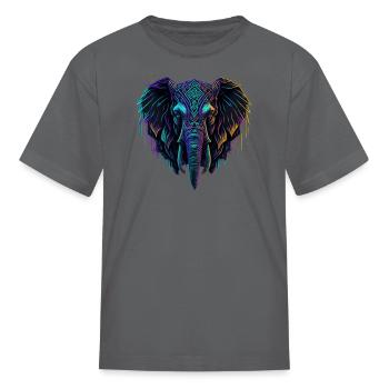 Neon Elephant - Kid's T-Shirt - charcoal - Front