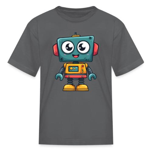Cute Cartoon Robot Standing with a Smile - Kid's T-Shirt