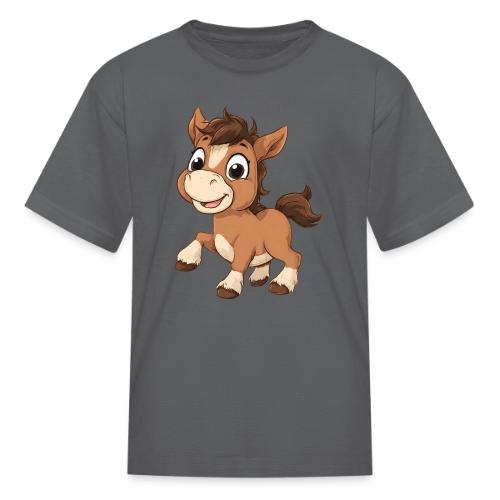 Playful Cartoon Baby Pony Full of Joy - Kid's T-Shirt