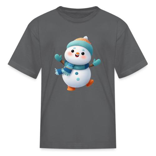 Joyful Cartoon Snowman Arms Up - Kid's T-Shirt