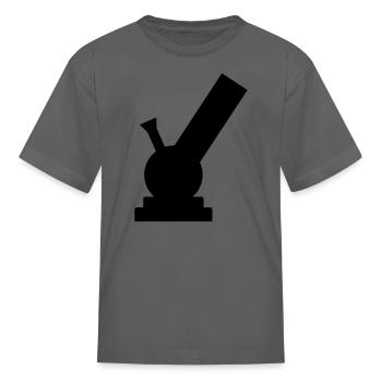 bong smoke dope grass - Kid's T-Shirt - charcoal - Front