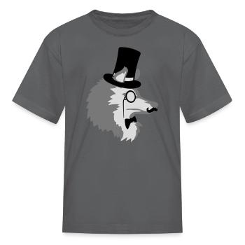 Sir Wolf Gentlemen Top - Kid's T-Shirt - charcoal - Front