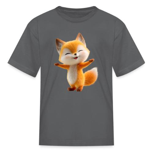 Cute 3D Cartoon Fox Standing Arms Up - Kid's T-Shirt