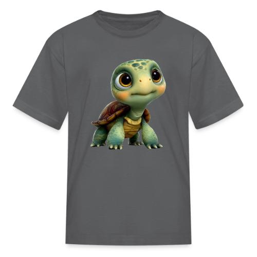 Adorable Cartoon Baby Turtle with Big Eyes - Kid's T-Shirt