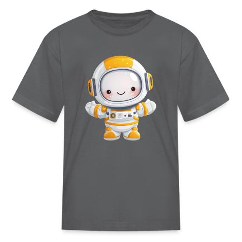 Cute Cartoon Baby Astronaut in White and Yellow - Kid's T-Shirt