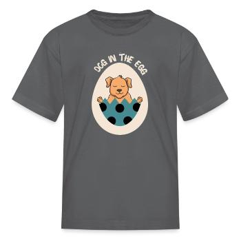 Dog in the egg Easter Egg Active - Kid's T-Shirt - charcoal - Front