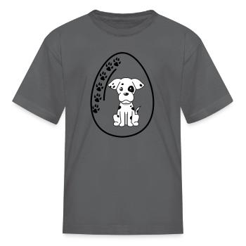 Dog in the egg Egg Dog - Kid's T-Shirt - charcoal - Front