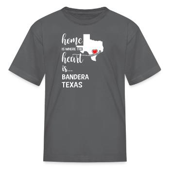 Bandera County Texas Is Where My Heart Is Gift - Kid's T-Shirt - charcoal - Front