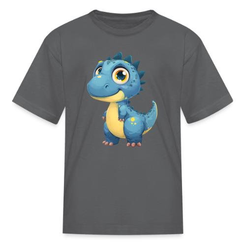 Smiling Blue and Yellow Baby Dinosaur - Kid's T-Shirt