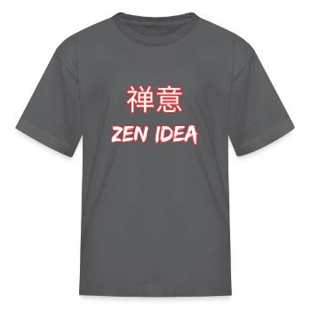 zen idea - Kid's T-Shirt - charcoal - Front