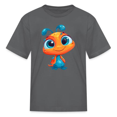 Fun Cartoon Alien in Orange and Blue - Kid's T-Shirt