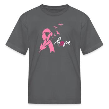 breast cancer - Kid's T-Shirt - charcoal - Front