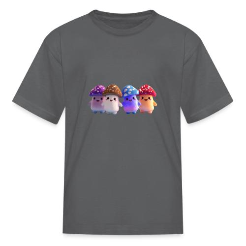 Colorful Cartoon Mushroom Quartet - Kid's T-Shirt