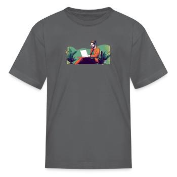 Young Trader - Kid's T-Shirt - charcoal - Front