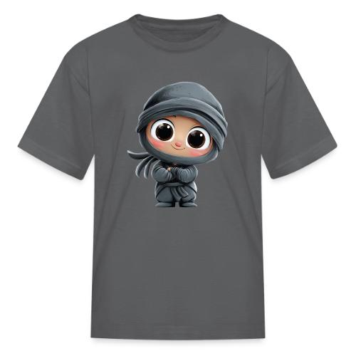 Cute Cartoon Baby Ninja Standing with Big Smile - Kid's T-Shirt