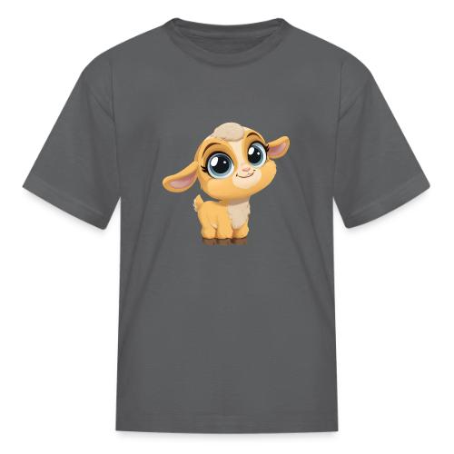 Sweet Cartoon Baby Goat with Joyful Smile - Kid's T-Shirt
