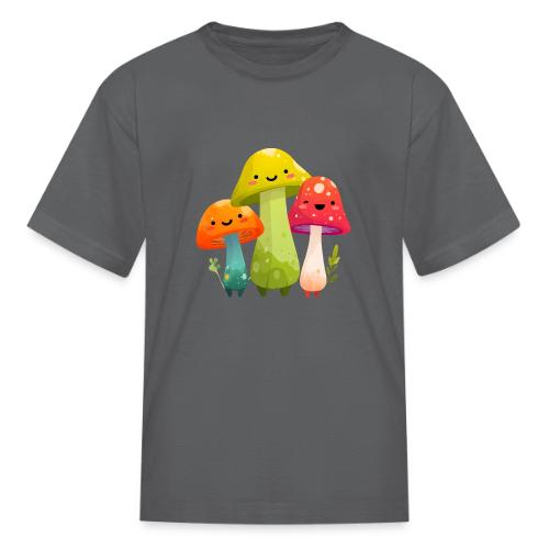 Trio of Happy Mushrooms - Kid's T-Shirt