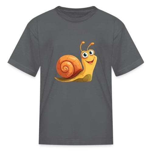 Happy Cartoon Snail with a Smile - Kid's T-Shirt