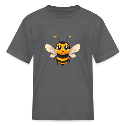 Happy Cartoon Baby Bee with Open Wings - Kid's T-Shirt