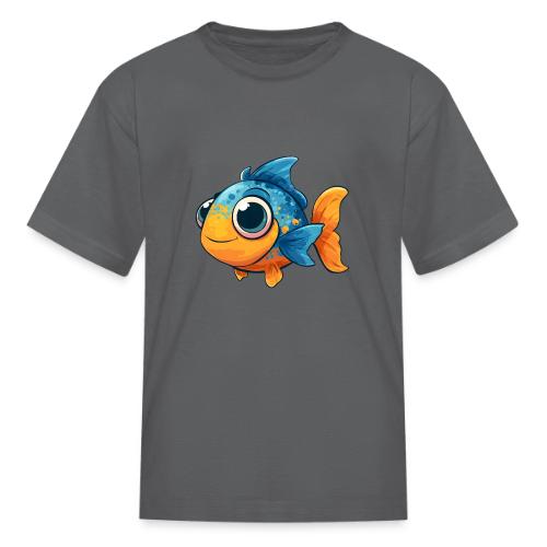 Colorful Cartoon Baby Fish in Blue and Orange - Kid's T-Shirt