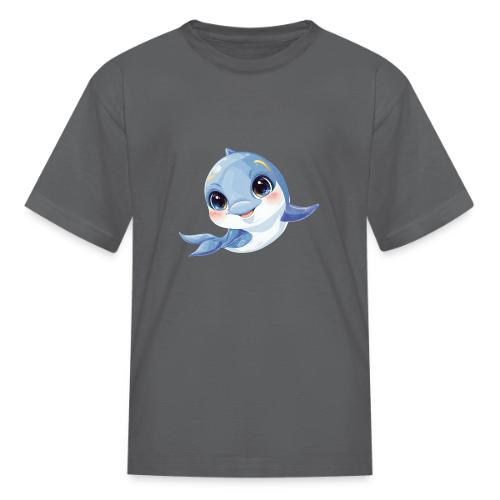 Joyful Blue-White Baby Dolphin - Kid's T-Shirt