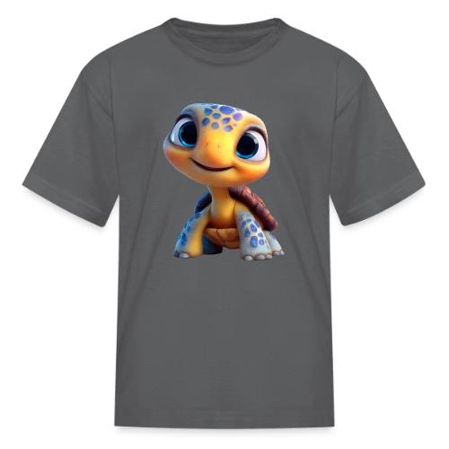 Joyful 3D Baby Turtle with Big Eyes - Kid's T-Shirt