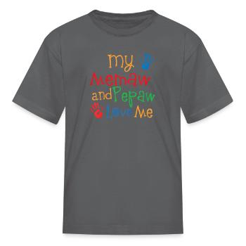 Kids Memaw Pepaw Grandson - Kid's T-Shirt - charcoal - Front