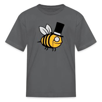 Sir bee top hat - Kid's T-Shirt - charcoal - Front