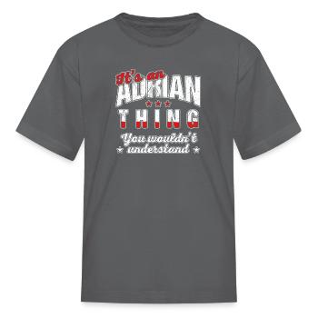 Adrian - Kid's T-Shirt - charcoal - Front