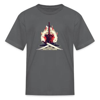 samurai - Kid's T-Shirt - charcoal - Front