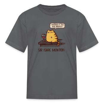 Sir Isaac Mewton - Kid's T-Shirt - charcoal - Front