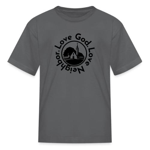 BW Love God Love Neighbor Emblem - Kid's T-Shirt