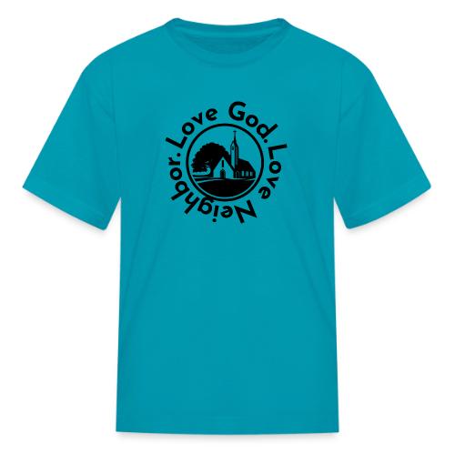 BW Love God Love Neighbor Emblem - Kid's T-Shirt