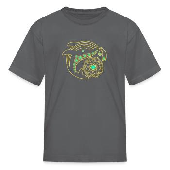 A whale with precious stones - Kid's T-Shirt - charcoal - Front